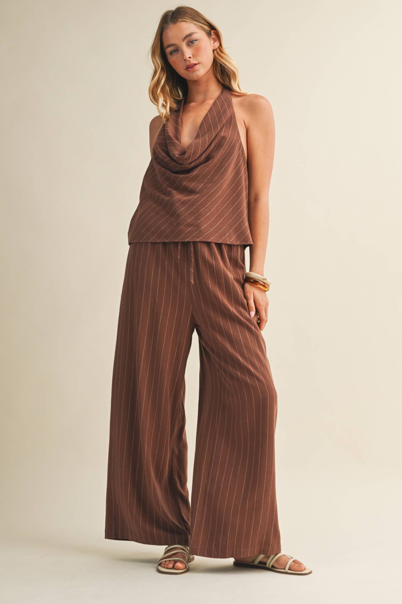 DRAWSTRING WAIST STRIPE PANTS