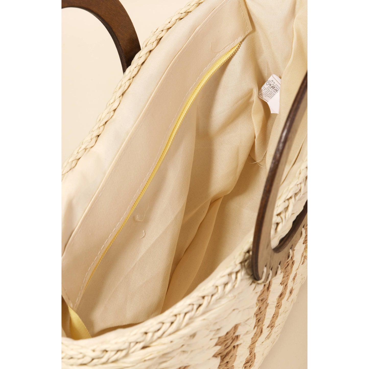 Small Braided Round Handle Tote Bag
