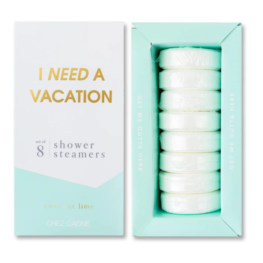 Chez Gagne I Need A Vacation - Aromatherapy Shower Steamers - Coconut Lime - Set of 8
