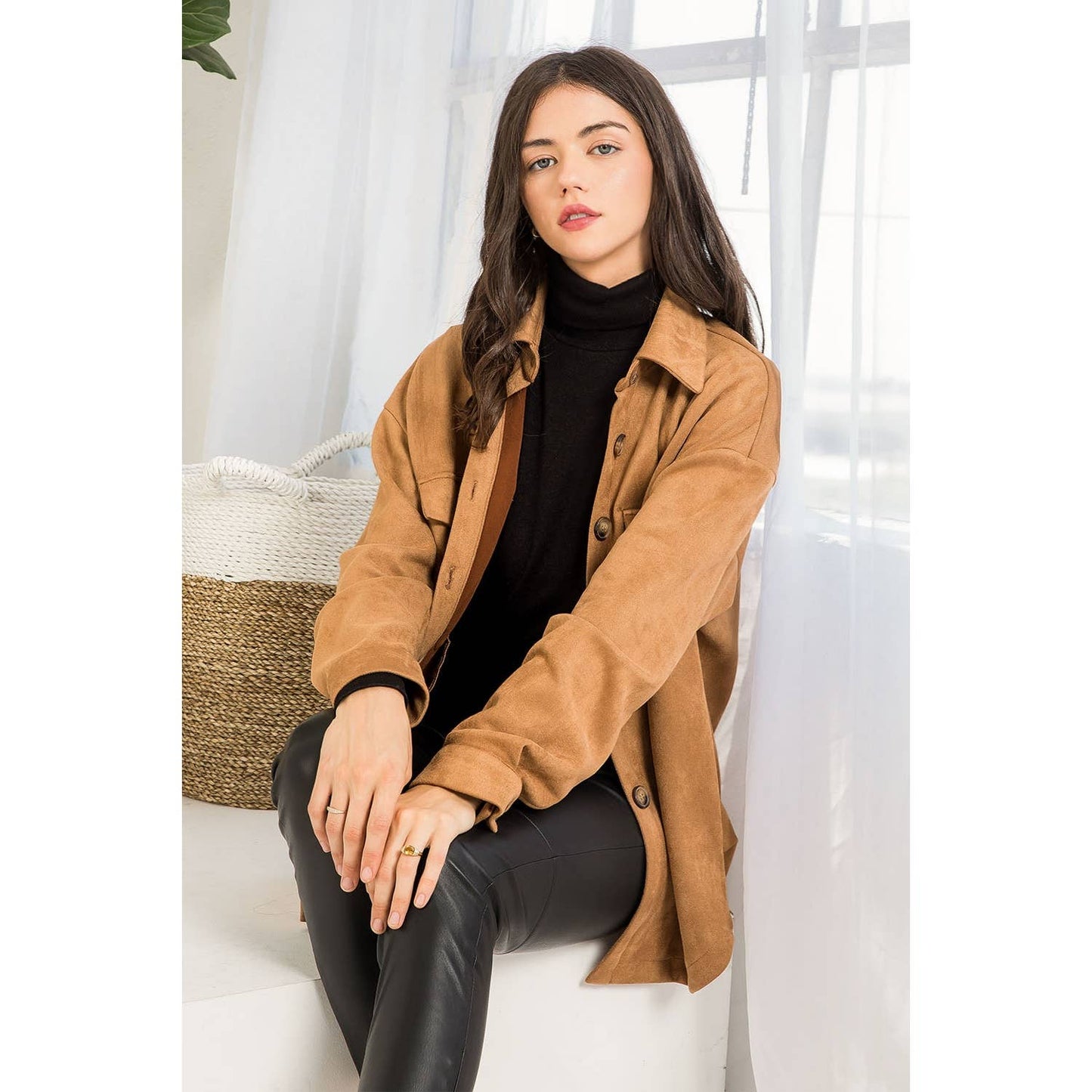 Suede Button Up Jacket