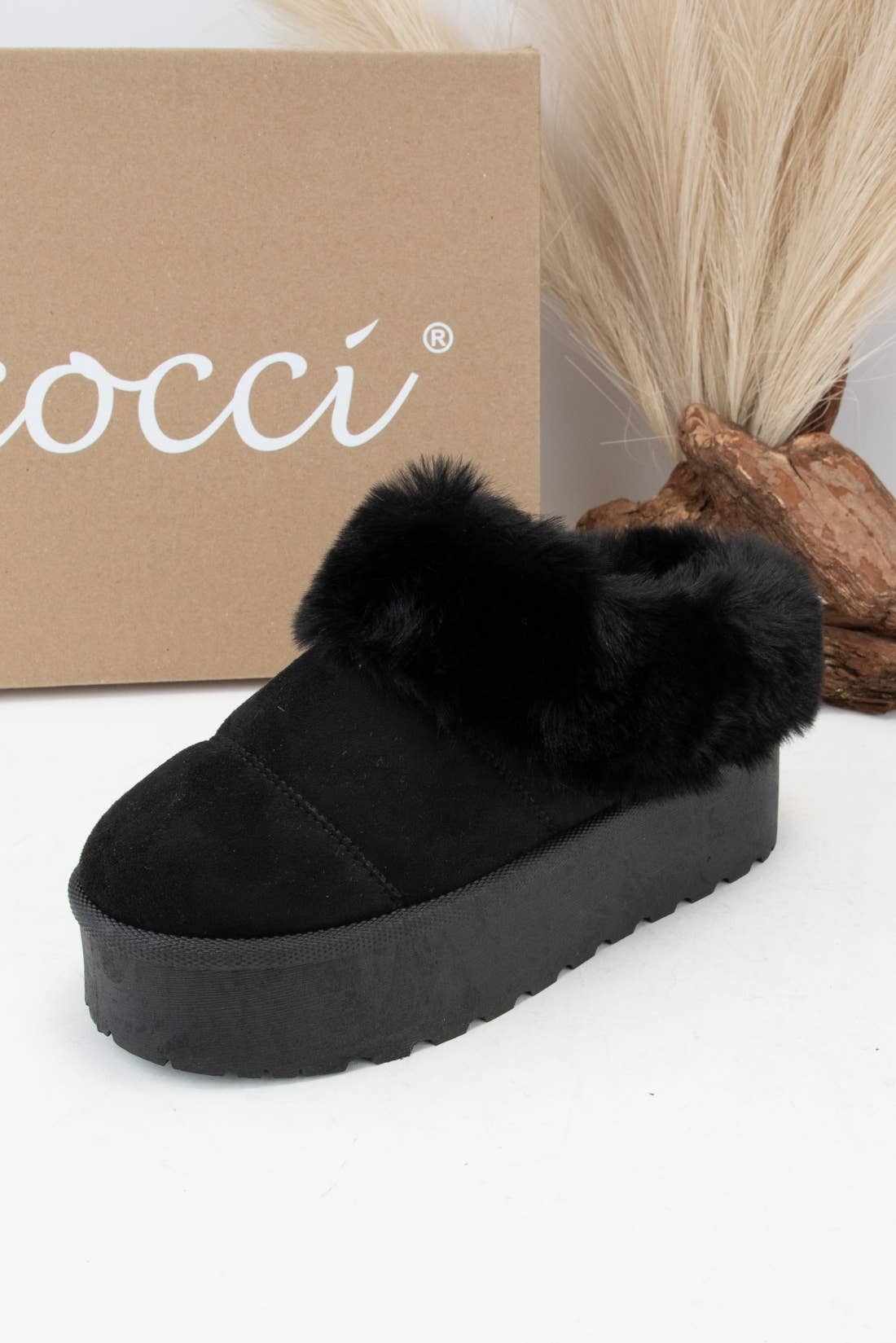 Platform Faux Fur Sandals