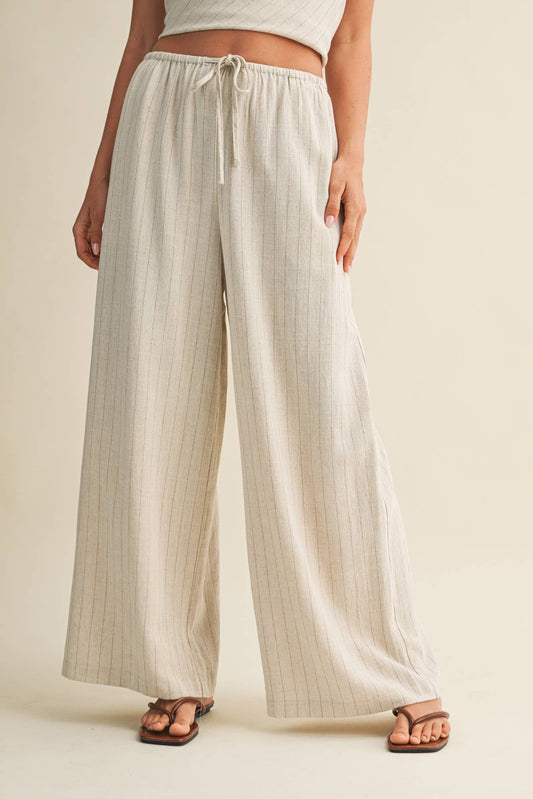 DRAWSTRING WAIST STRIPE PANTS