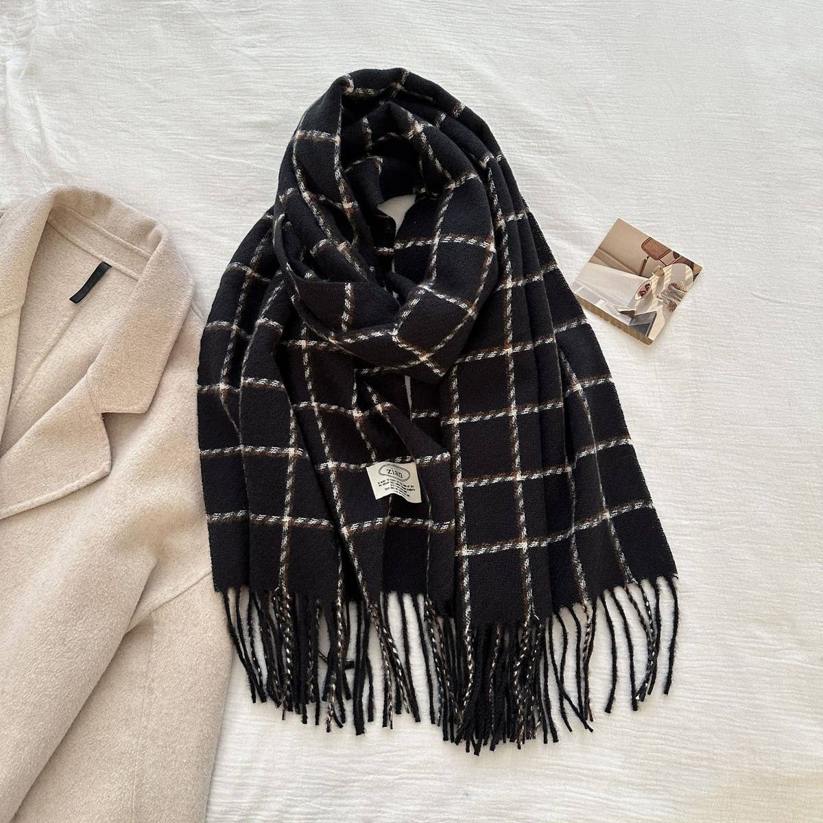Plaid Cashmere Feel Scarf