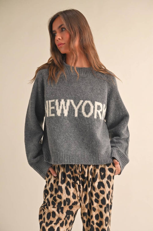 Cozy Grey New York Sweater