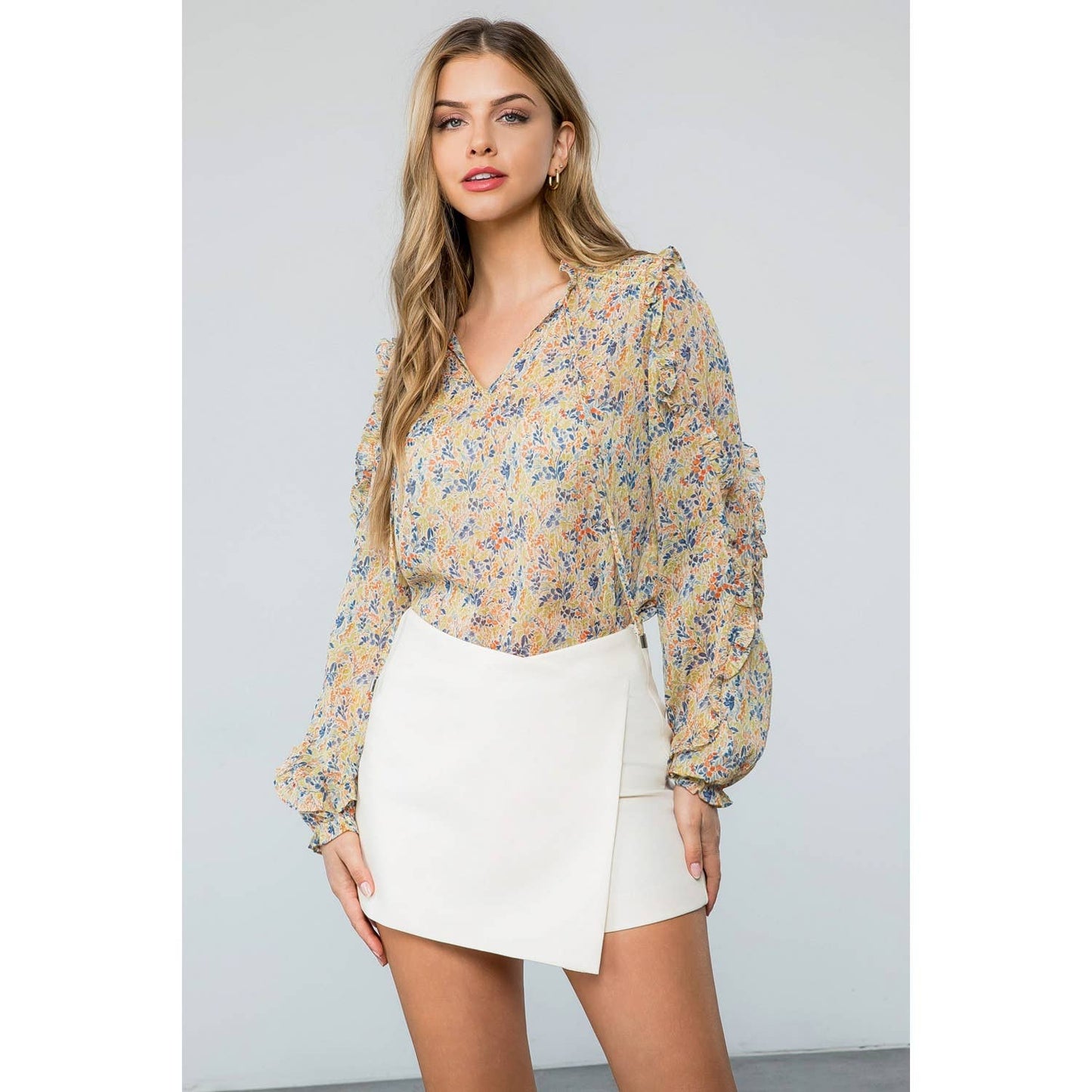 Flower Print Longsleeve Blouse