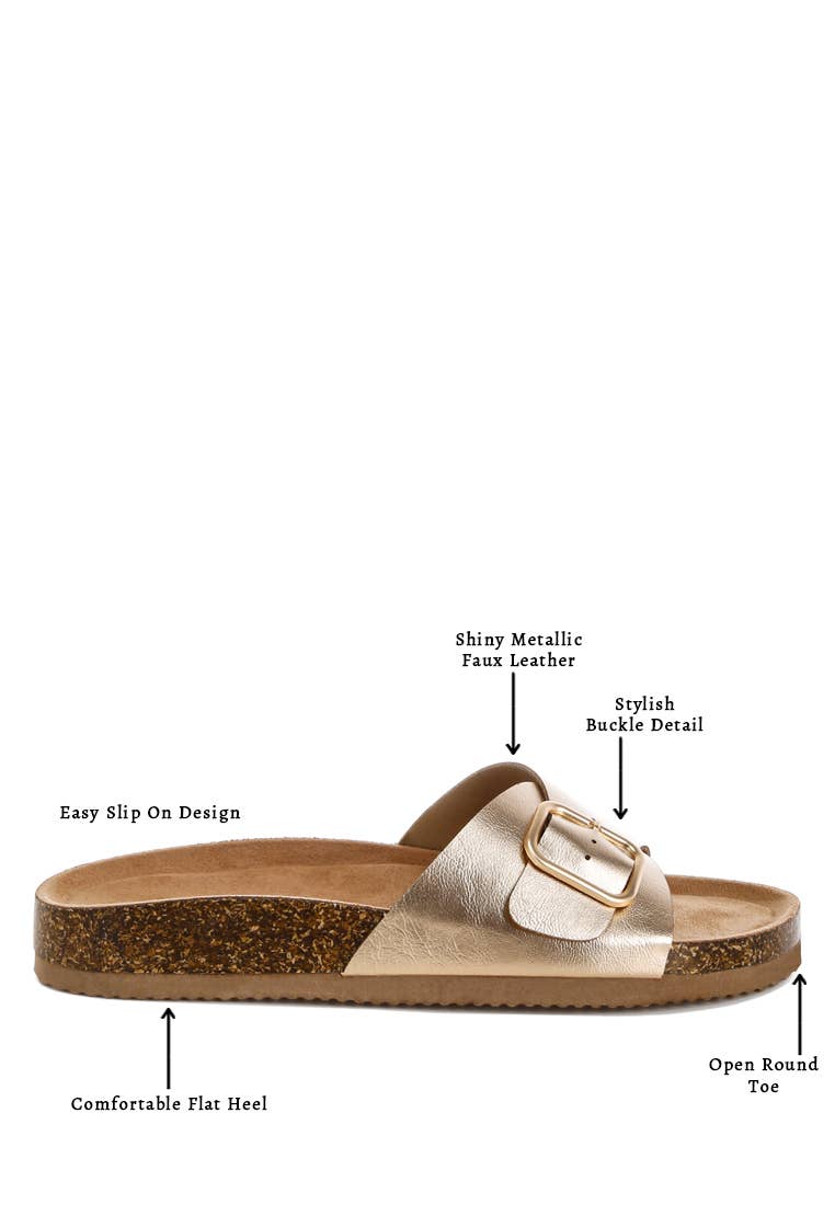 Uvaria Metallic Slip-On Sandals