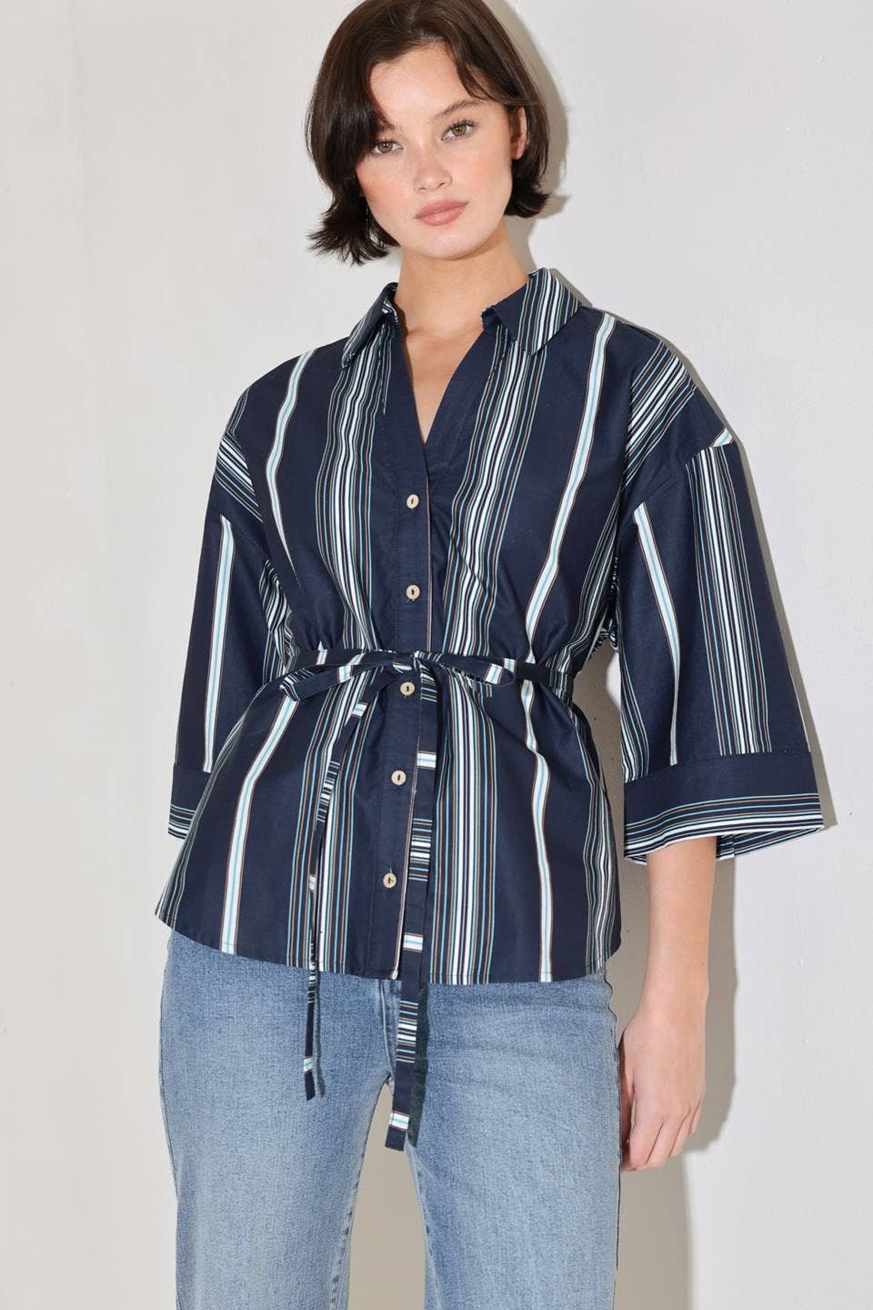 A striped woven top