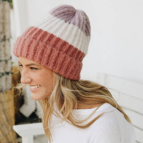 Cozy Color Block Wool Blend Knit Beanie 🎨
