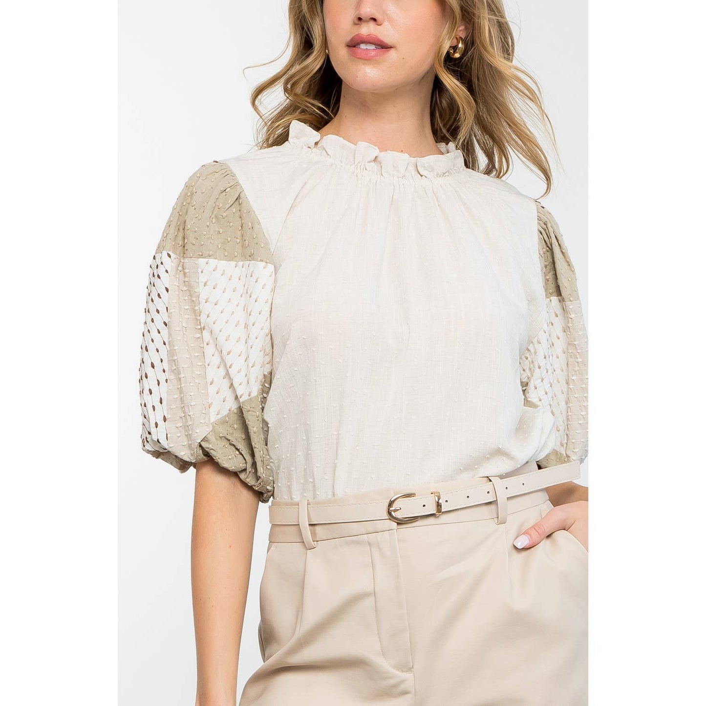 Textured Puff Sleeve Top