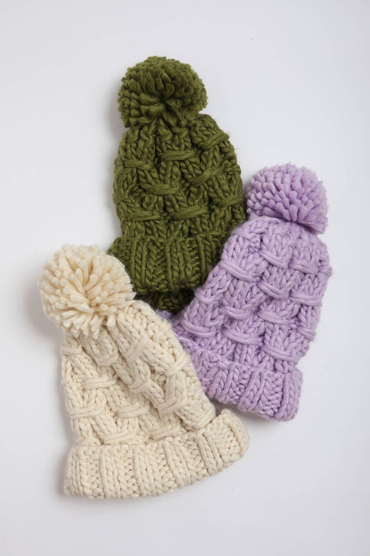 Oversized Chunky Knit Pom Beanie - Cozy Winter Style ❄️