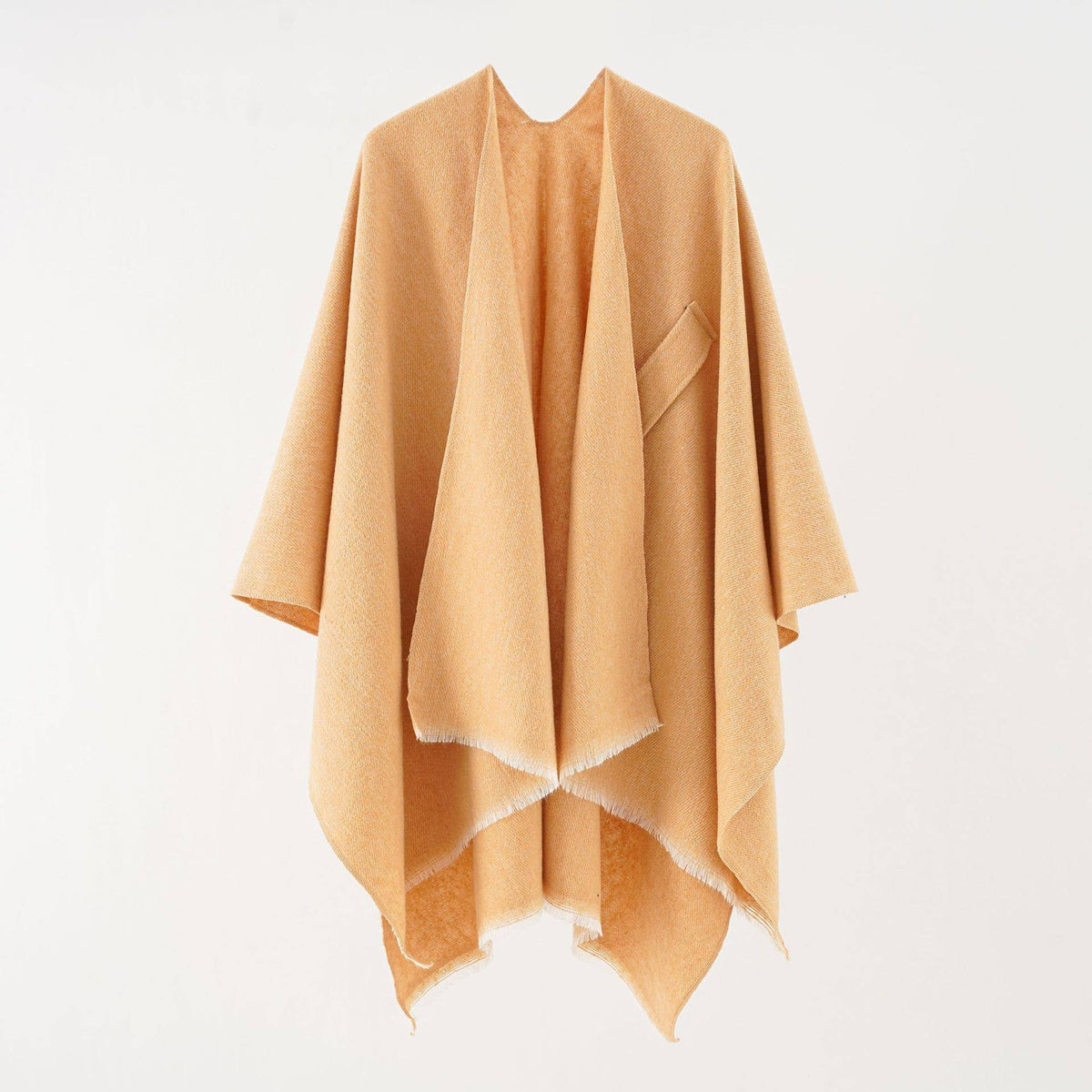 Asymmetrical plain chilly ruana
