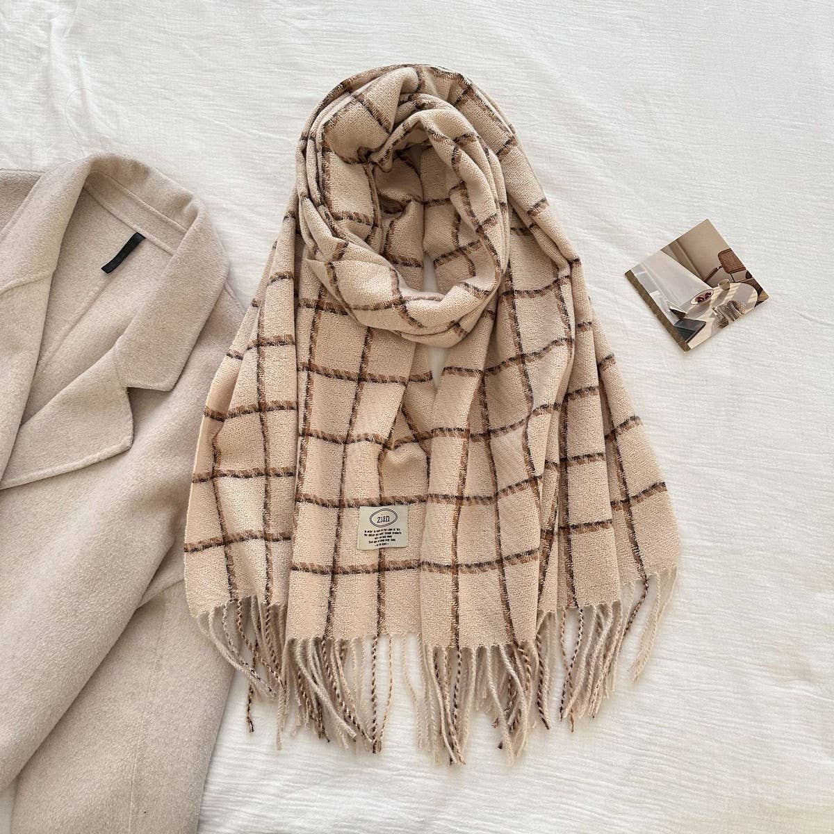 Plaid Cashmere Feel Scarf