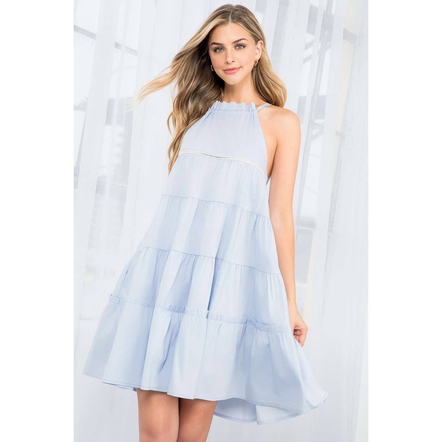 Poplin Tiered Dress