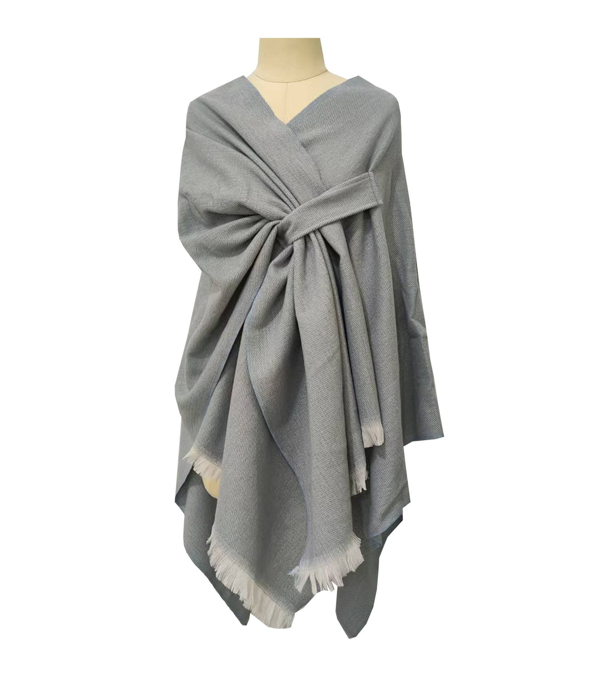 Asymmetrical plain chilly ruana